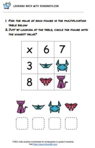 multiplication table puzzle game - 2x2 - page 8