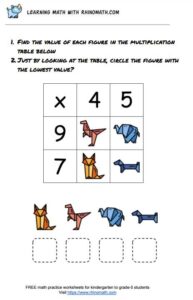 multiplication table puzzle game - 2x2 - page 9