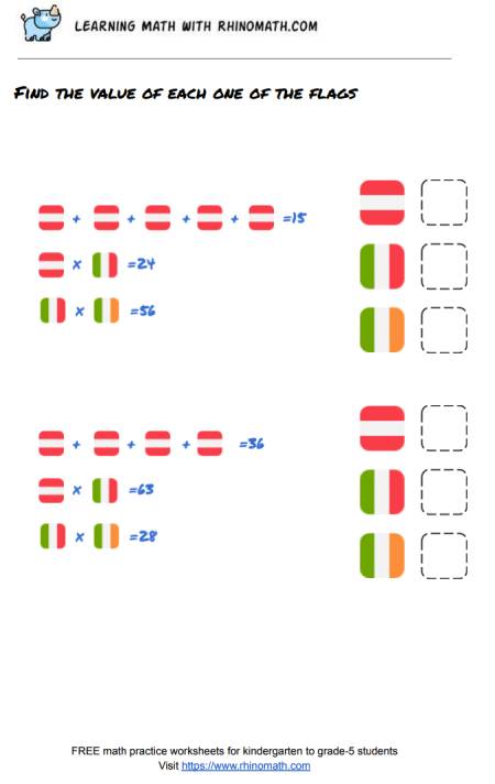 multiplication table puzzles - page 2