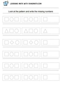 shapes pattern worksheets - page 10