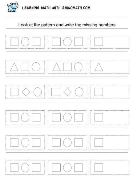 shapes pattern worksheets - page 10