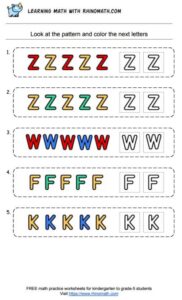Recognising shapes pattern worksheets - page 11