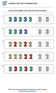 Recognising shapes pattern worksheets - page 12