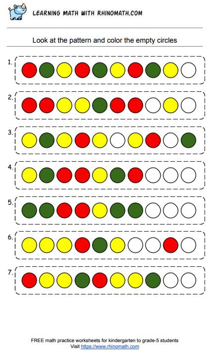 Read more about the article Patterns of shapes Worksheets – Page 15