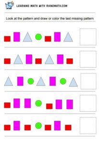 shapes pattern worksheets - page 2