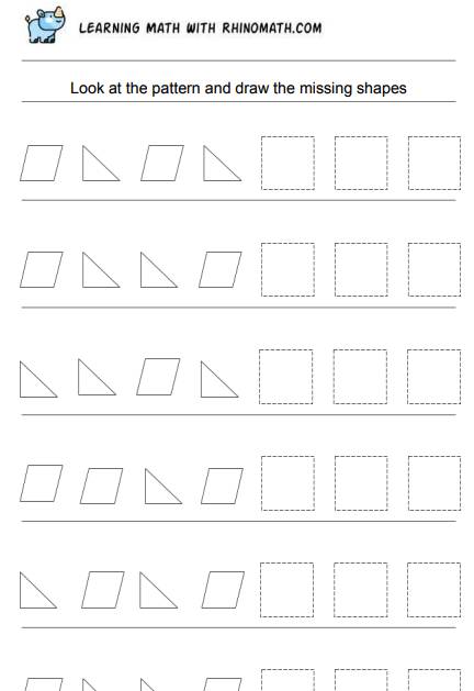 shapes pattern worksheets - page 3