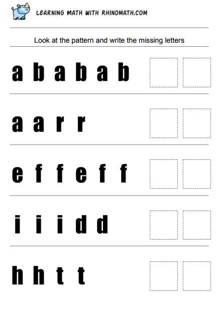 Read more about the article Patterns of Letters Worksheets – Page 7