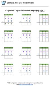 3 digits and 2 digits numbers with regrouping Page 3