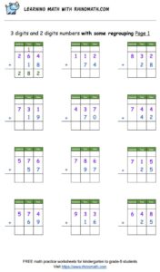 3 digits and 2 digits numbers with some regrouping Page 1