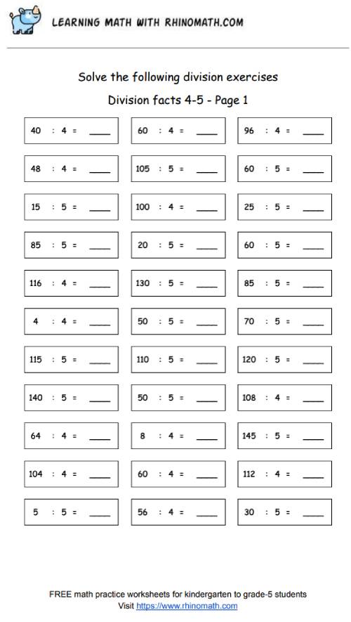 Read more about the article Dividing by 4 and 5 – page 1