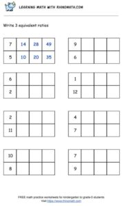 Ratio worksheets - write equivalent ratios - page7