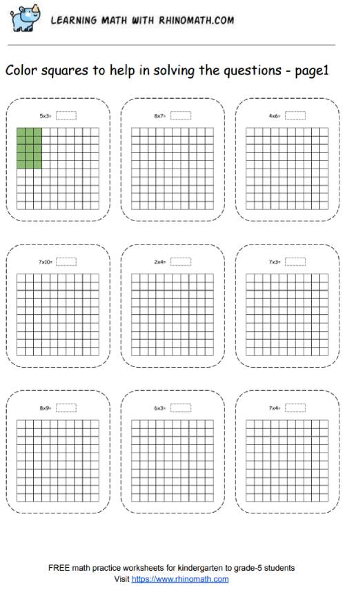 multiplication with arrays - page 1