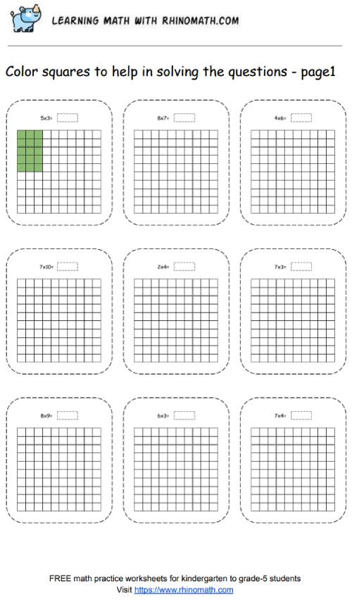 Read more about the article Multiplication With Arrays – Practice Worksheet Page 1